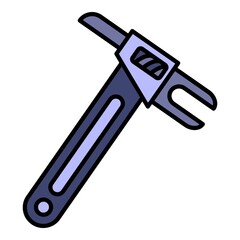 Architectural key icon. Outline architectural key vector icon color flat isolated