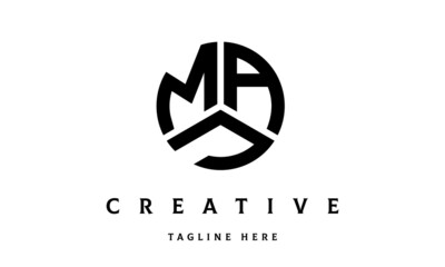 MAJ creative circle shape three letter logo vector