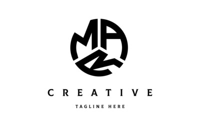 MAR creative circle shape three letter logo vector
