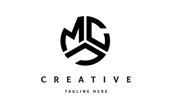 MCJ creative circle shape three letter logo vector