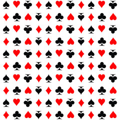 A pattern of card suits. Game cards symbols background. Poker background