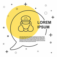 Black line Taxi driver icon isolated on white background. Random dynamic shapes. Vector