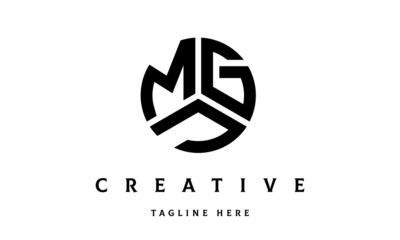 MGJ creative circle shape three letter logo vector