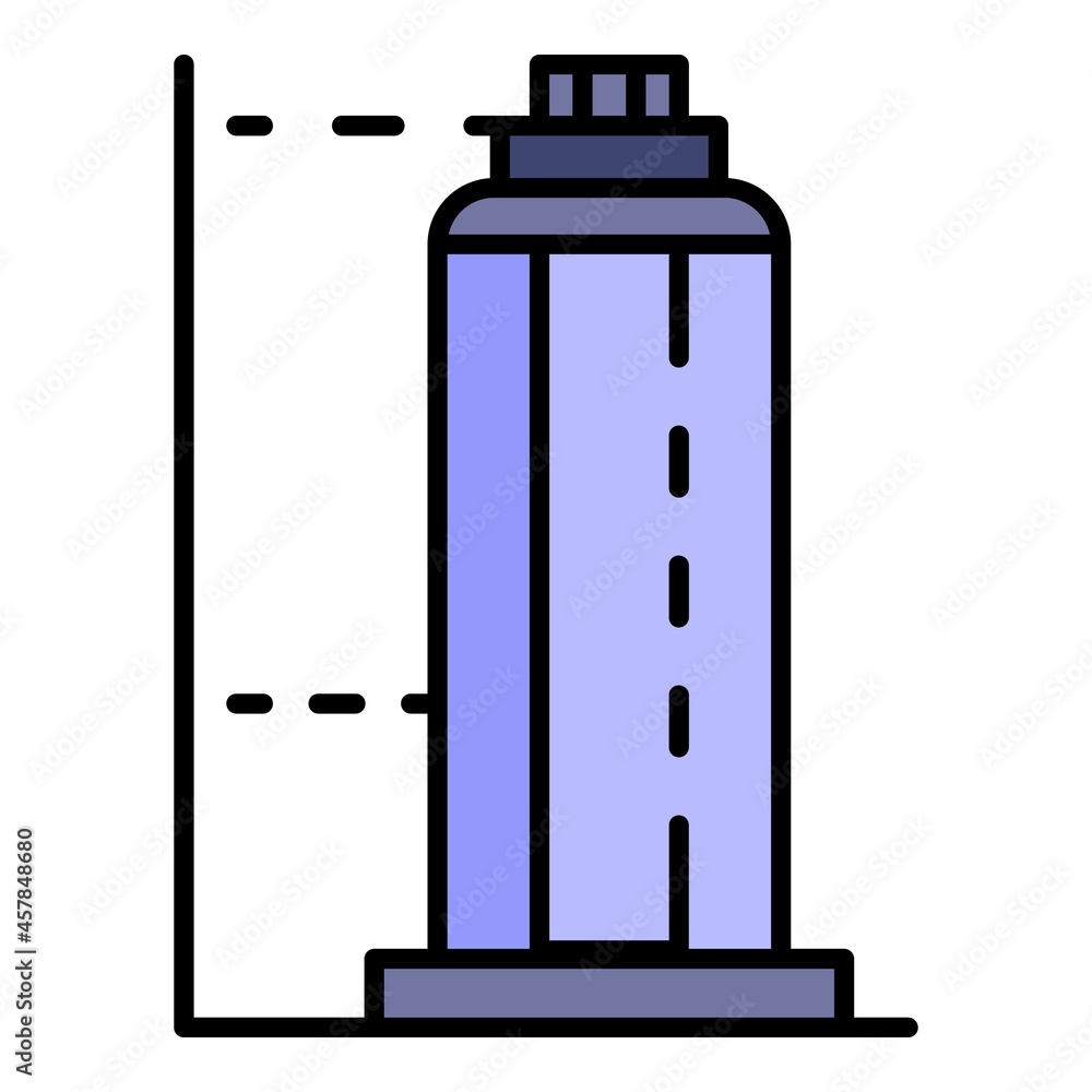 Poster skyscraper building icon. outline skyscraper building vector icon color flat isolated