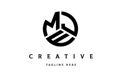 MJE creative circle shape three letter logo vector