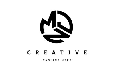 MJN creative circle shape three letter logo vector
