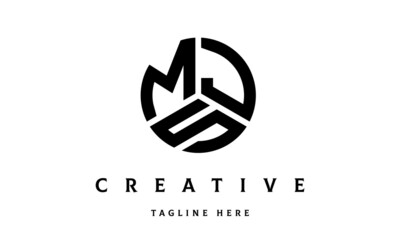 MJS creative circle shape three letter logo vector