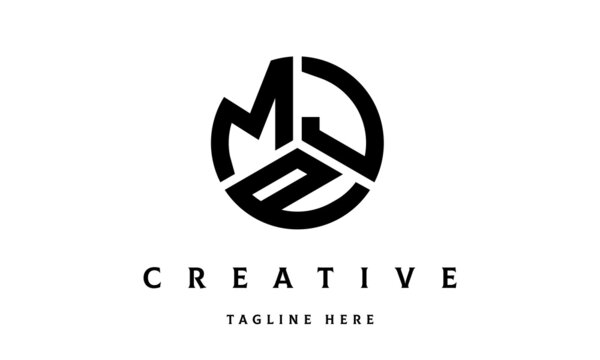 MJP creative circle shape three letter logo vector