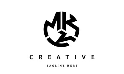 MKK creative circle shape three letter logo vector