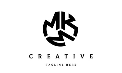 MKM creative circle shape three letter logo vector