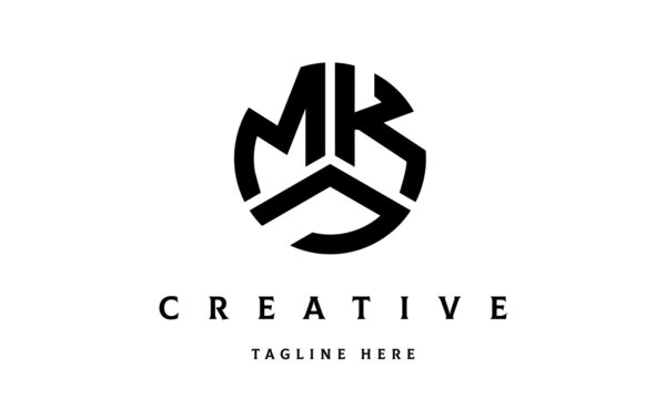 MKJ creative circle shape three letter logo vector