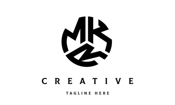 MKR creative circle shape three letter logo vector