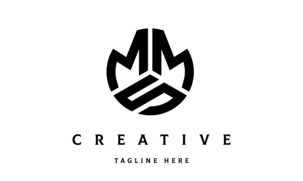 MMS creative circle shape three letter logo vector