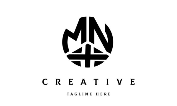 MNX creative circle shape three letter logo vector