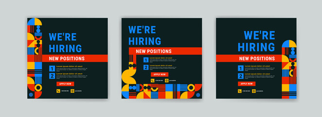 We're hiring. Job offer leaflet template. Job vacancy flyer poster template design.