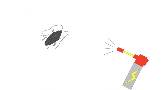 殺虫剤と倒れるゴキブリのイメージ
