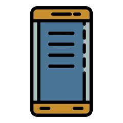 Police smartphone icon. Outline police smartphone vector icon color flat isolated