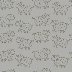 Fotobehang Sheep seamless pattern © Галина Паперкина
