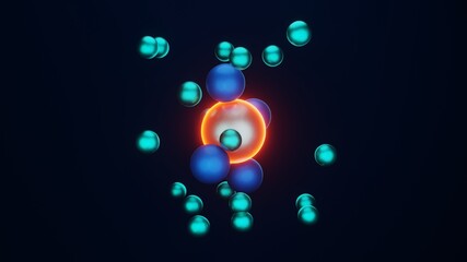 Abstract magnetic bubbles 3D rendering