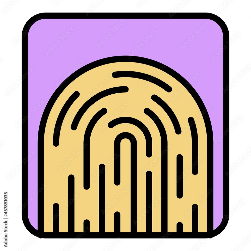 Aufkleber forensic fingerprint icon. outline forensic fingerprint vector icon color flat isolated