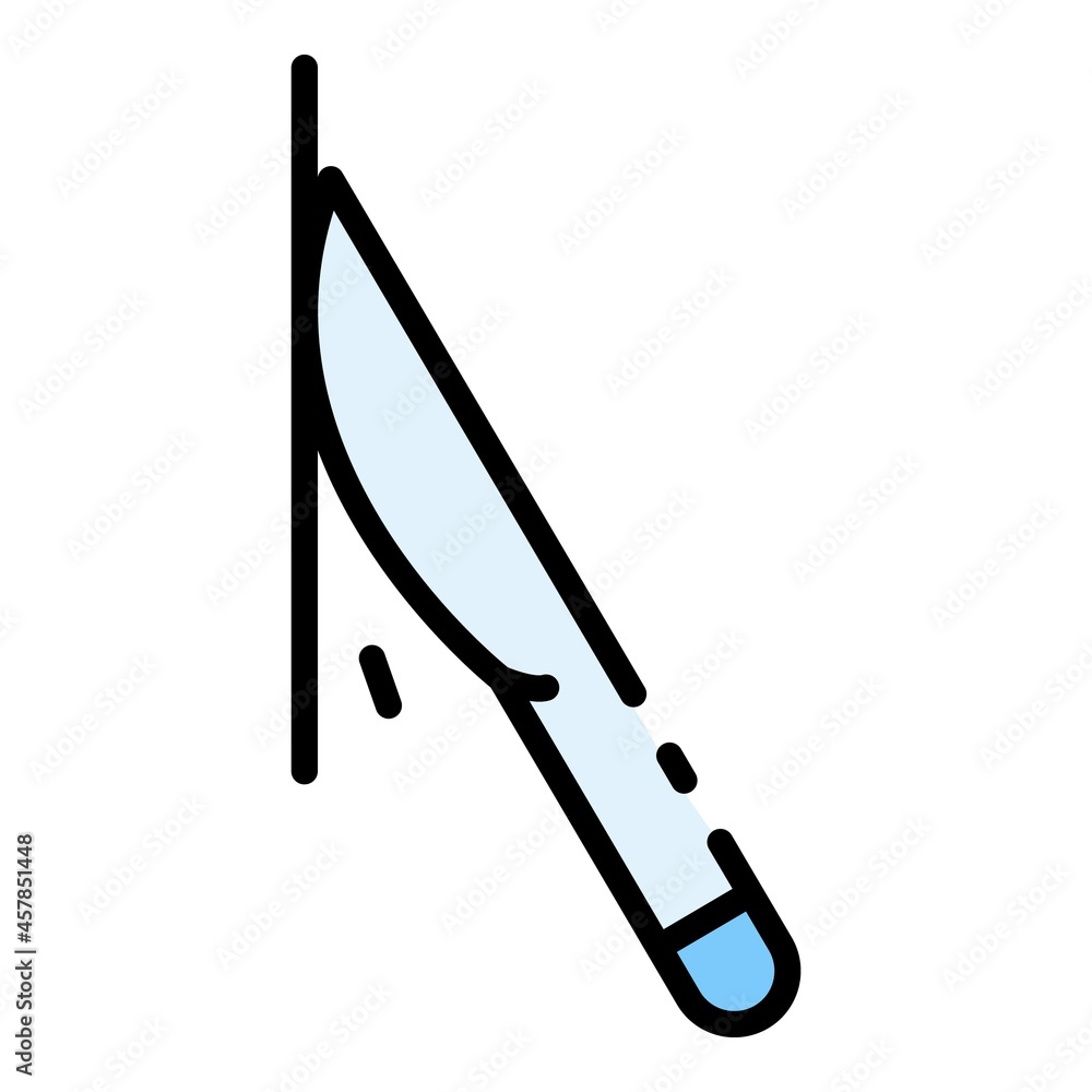 Poster forensic lab scalpel icon. outline forensic lab scalpel vector icon color flat isolated