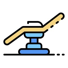 Forensic lab chair icon. Outline forensic lab chair vector icon color flat isolated
