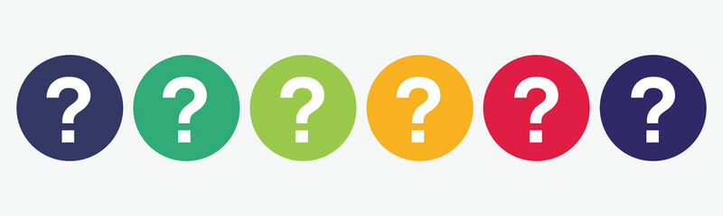 Large set with question icon isolated on white background.