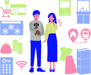 物件に求める条件を話し合う犬を飼っている夫婦