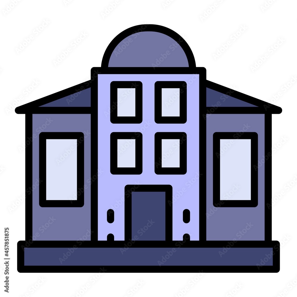 Poster courthouse building icon. outline courthouse building vector icon color flat isolated