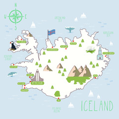 Vector map of Iceland
