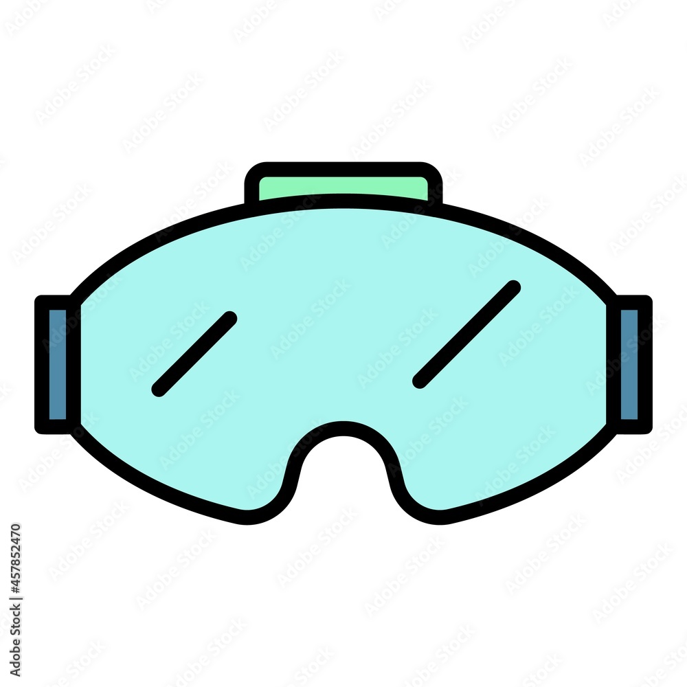 Poster game goggles icon. outline game goggles vector icon color flat isolated