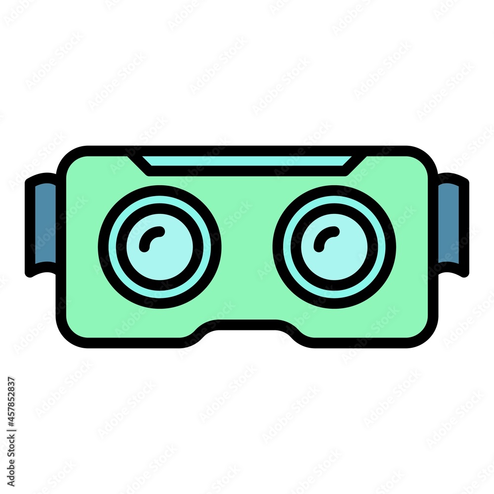 Aufkleber cyber game goggles icon. outline cyber game goggles vector icon color flat isolated