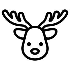 トナカイの顔のアイコン　Reindeer face vector icon