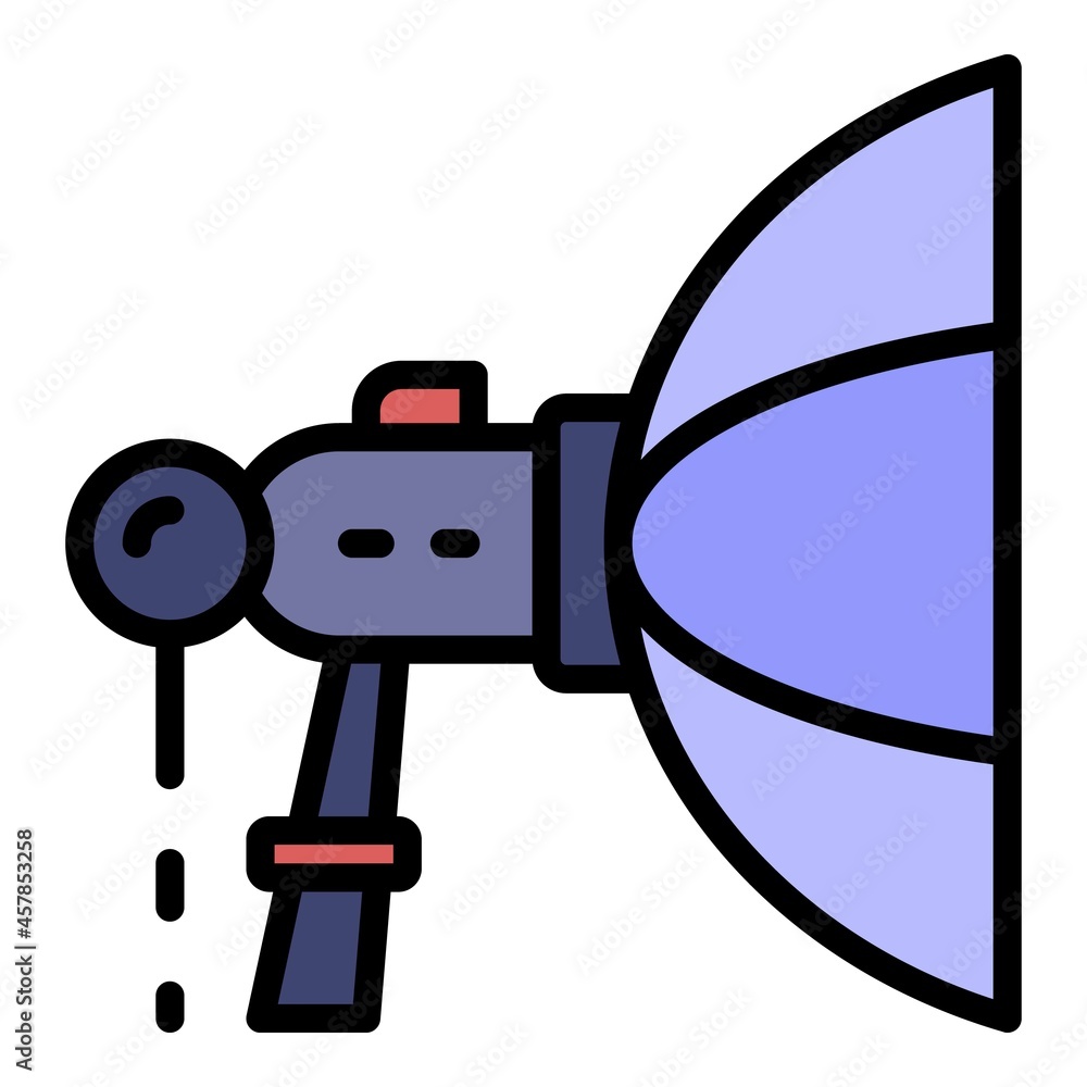 Poster side of softbox icon. outline side of softbox vector icon color flat isolated