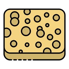 Cleaning sponge icon. Outline cleaning sponge vector icon color flat isolated