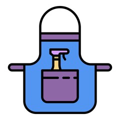 Obraz premium Wash cleaning apron icon. Outline wash cleaning apron vector icon color flat isolated