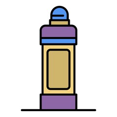 Toilet cleaner bottle icon. Outline toilet cleaner bottle vector icon color flat isolated
