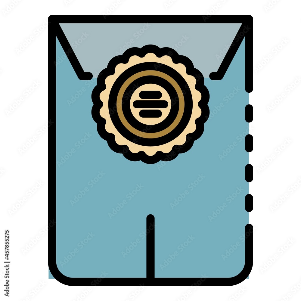 Poster post envelope icon. outline post envelope vector icon color flat isolated