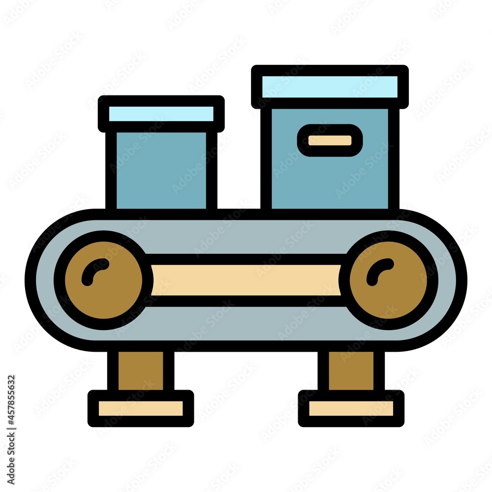 Poster delivery box sorting icon. outline delivery box sorting vector icon color flat isolated