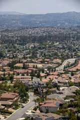 Fototapeta na wymiar Daytime elevated city view of Yorba Linda, California, USA.