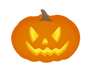 Halloween pumpkin on white background , vector