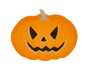 Halloween pumpkin on white background , vector