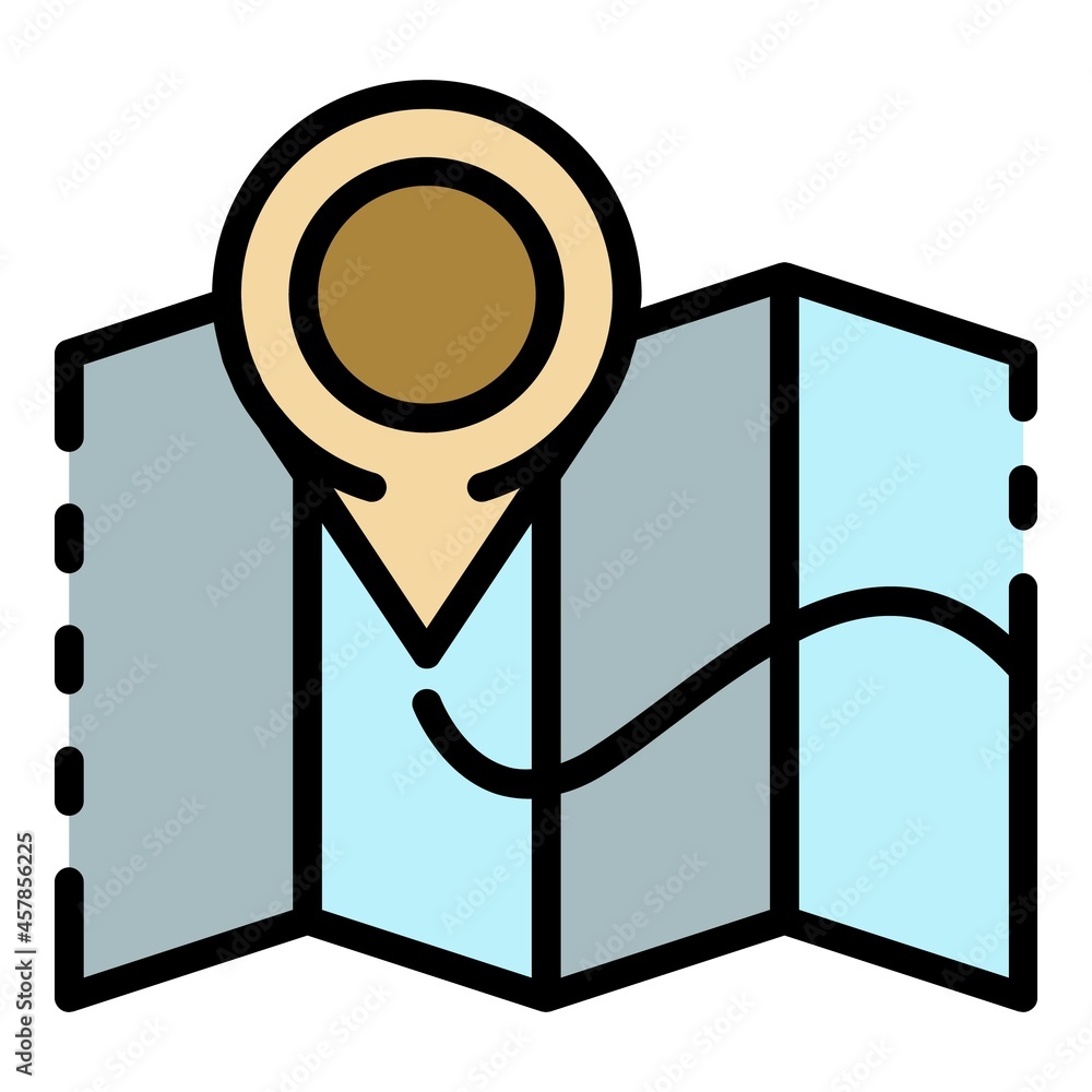 Aufkleber map delivery tracking icon. outline map delivery tracking vector icon color flat isolated