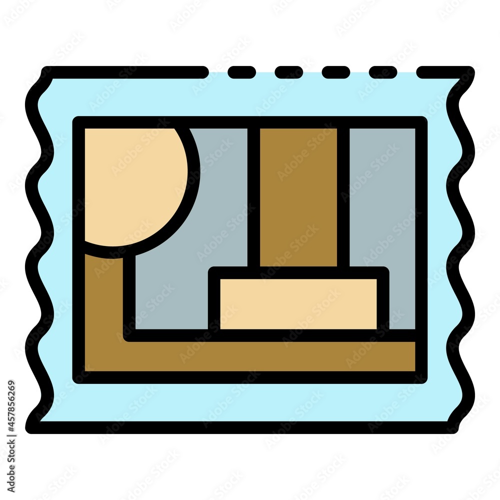 Poster post timbre icon. outline post timbre vector icon color flat isolated