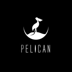 pelican bird logo silhouette vector illustration