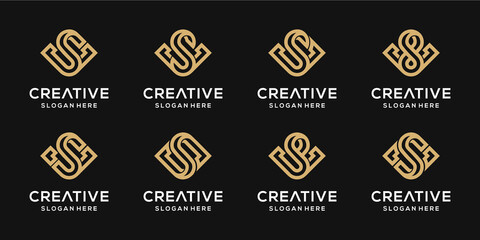 Set of S and V logo combine inspiration