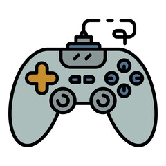 Joystick icon. Outline joystick vector icon color flat isolated