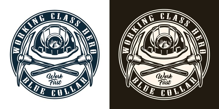 Mining round vintage emblem