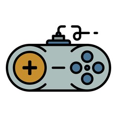 Console joystick icon. Outline console joystick vector icon color flat isolated