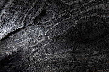 amazing pattern naturally occurring on the wall blue cave Buddhist monastery, sub-district Mahawan, Mae Sot, Tak, Thailand